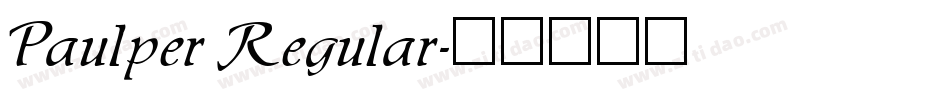 Paulper Regular字体转换